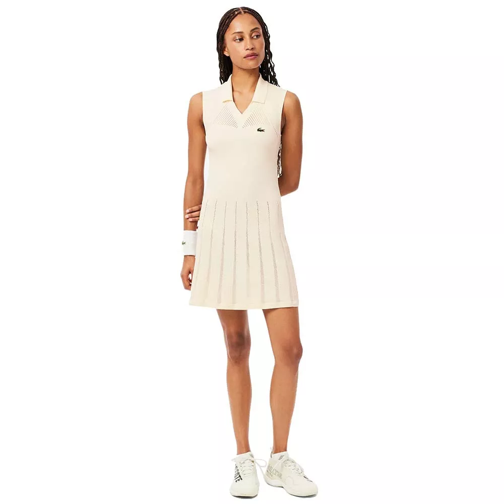 Lacoste Tennis Stretch Kleid Damen Beige