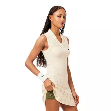 Lacoste Tennis Stretch Kleid Damen Beige