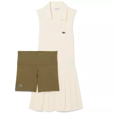 Lacoste Tennis Stretch Kleid Damen Beige