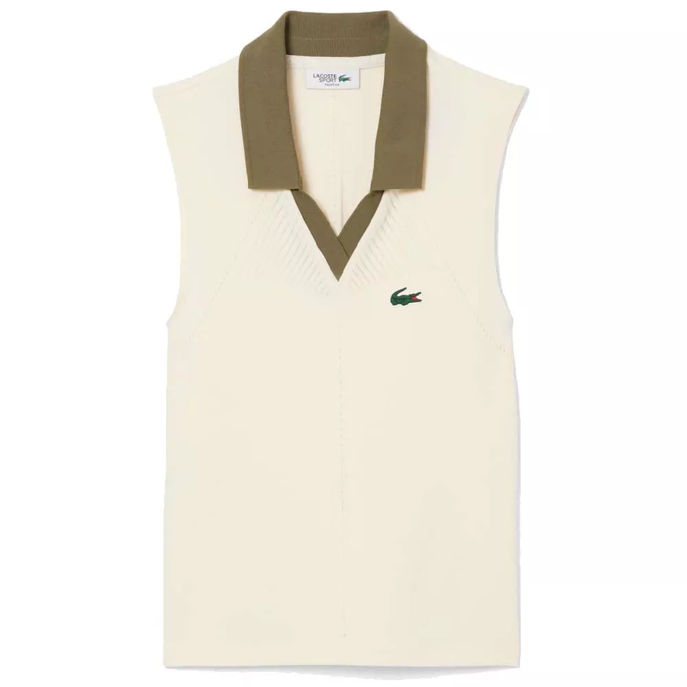 Lacoste Poloshirt &auml;rmellos Damen Beige