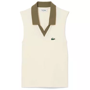 Lacoste Poloshirt &auml;rmellos Damen Beige