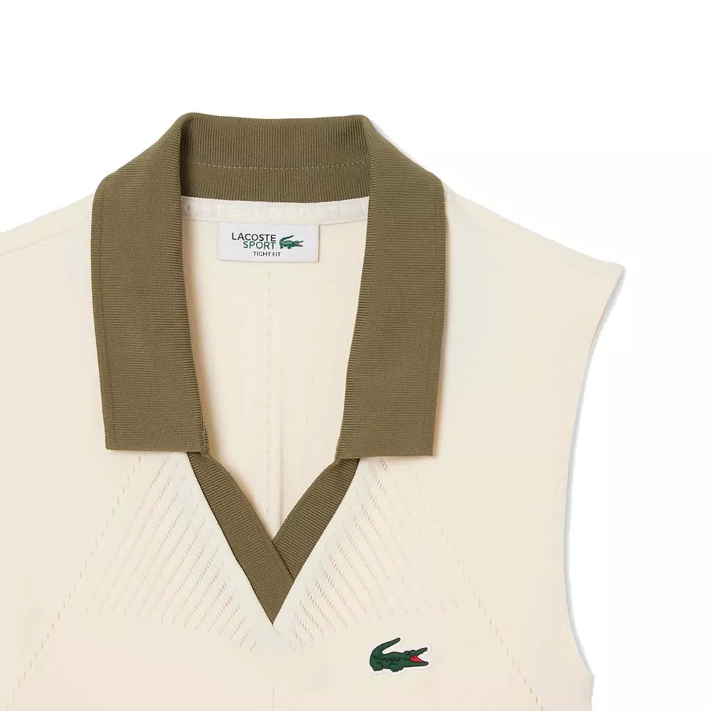 Lacoste Poloshirt &auml;rmellos Damen Beige