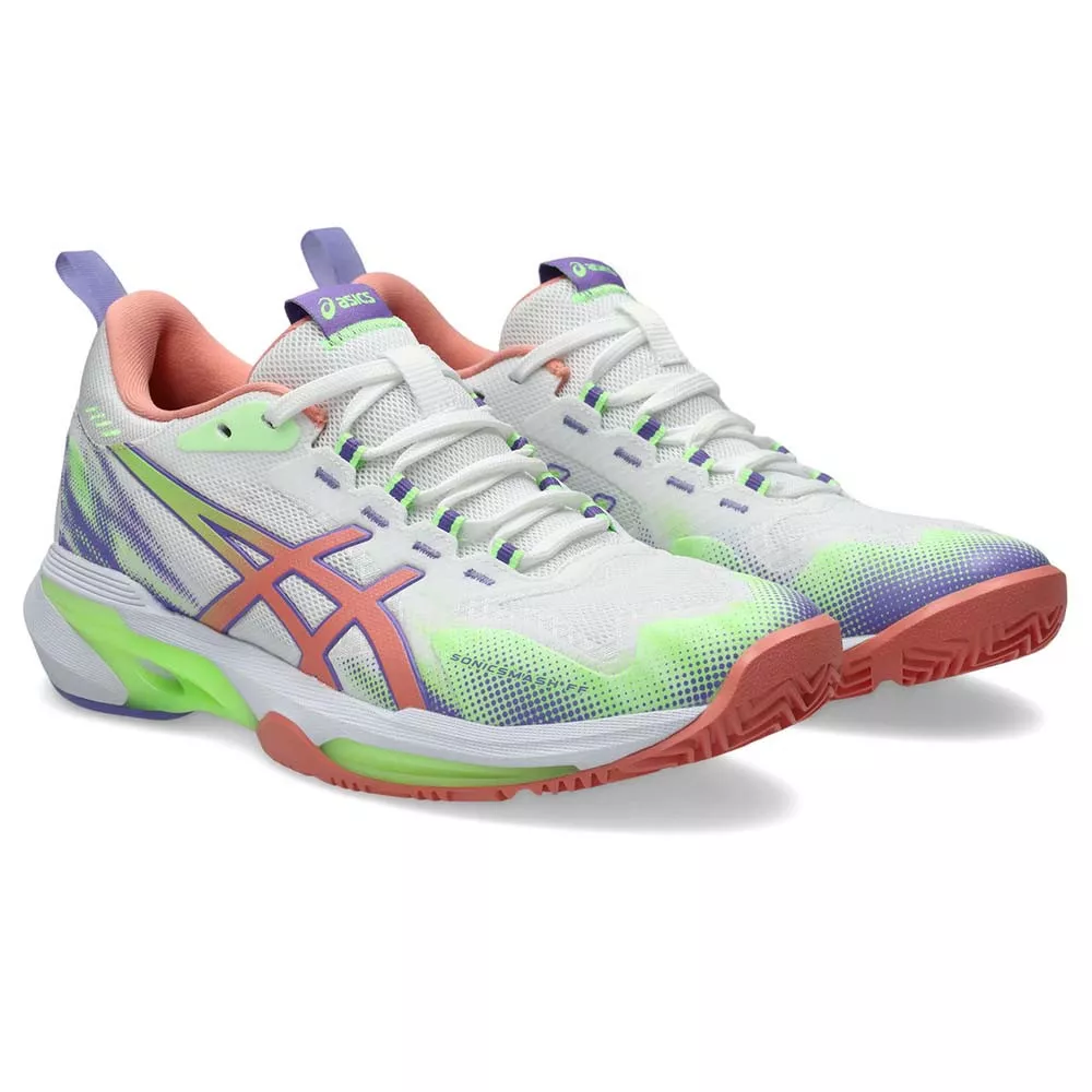 Asics Sonicsmash FF Padelschuhe Damen Wei&szlig; / Koralle