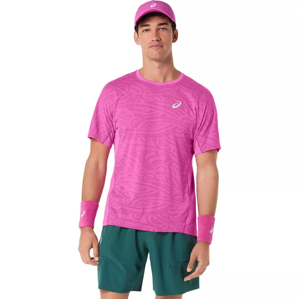 Asics Match Jacquard SS T-Shirt Rosa