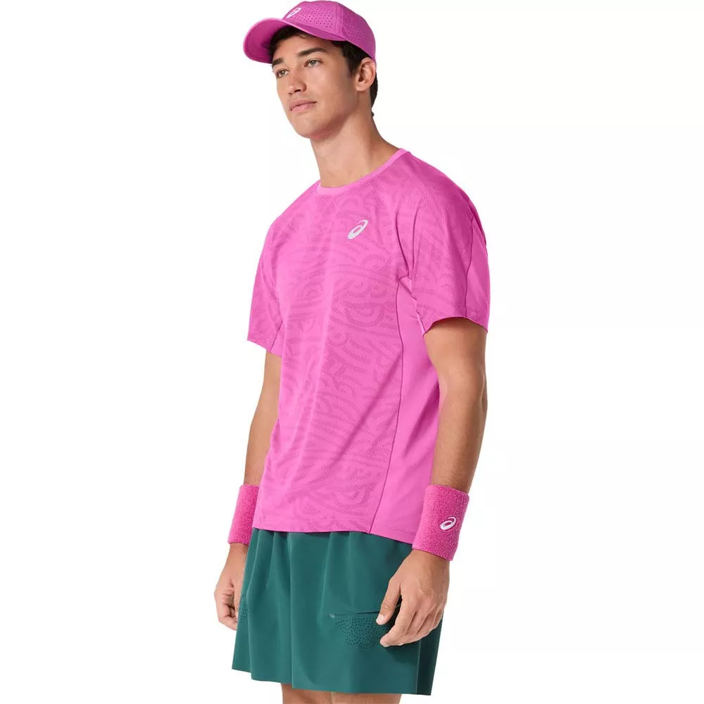 Asics Match Jacquard SS T-Shirt Rosa