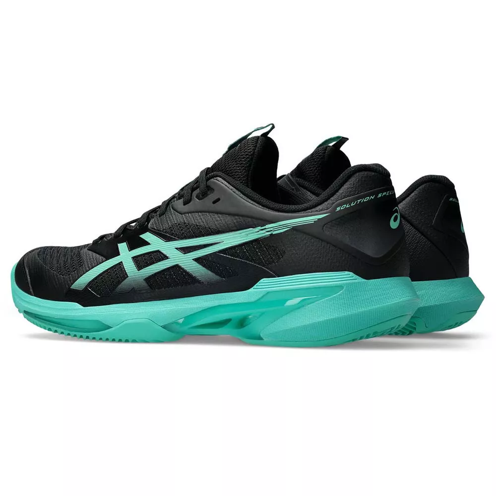 Asics Gel Solution Speed FF 4 Tennisschuhe Sandplatz Schwarz / Gr&uuml;n