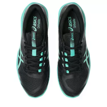 Asics Gel Solution Speed FF 4 Tennisschuhe Sandplatz Schwarz / Gr&uuml;n