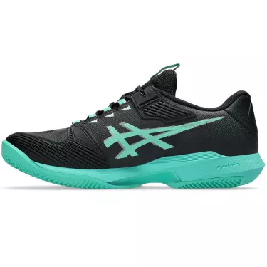 Asics Gel Solution Speed FF 4 Tennisschuhe Sandplatz Schwarz / Gr&uuml;n