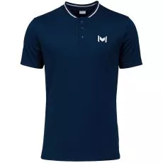 Mouratoglou Mandarin Collar Poloshirt Marineblau