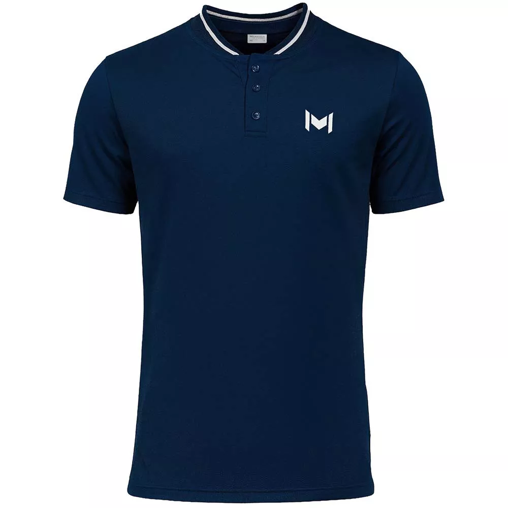 Mouratoglou Mandarin Collar Poloshirt Marineblau