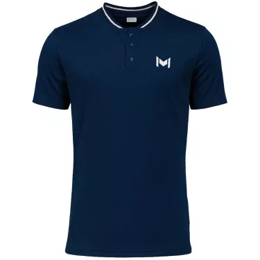 Mouratoglou Mandarin Collar Poloshirt Marineblau