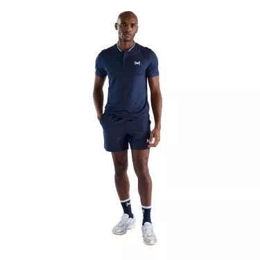 Mouratoglou Mandarin Collar Poloshirt Marineblau