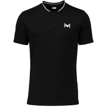 Mouratoglou Mandarin Collar Poloshirt Schwarz