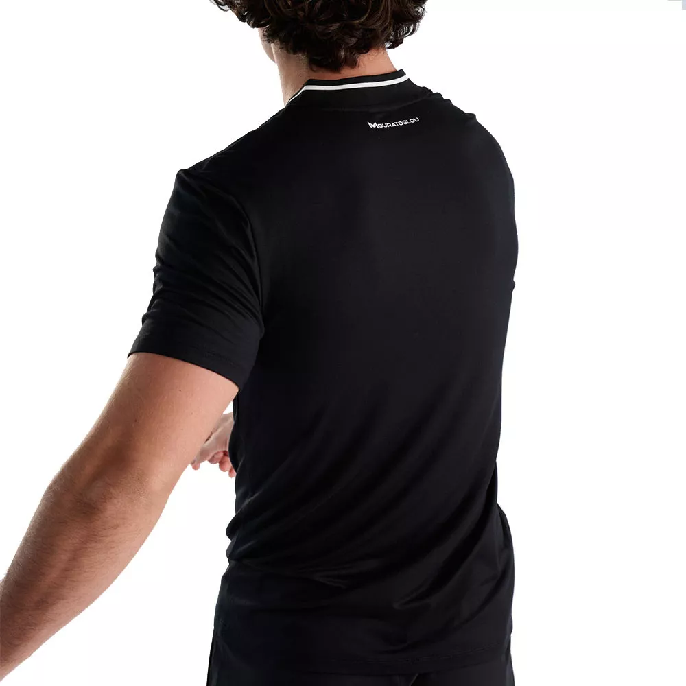 Mouratoglou Mandarin Collar Poloshirt Schwarz