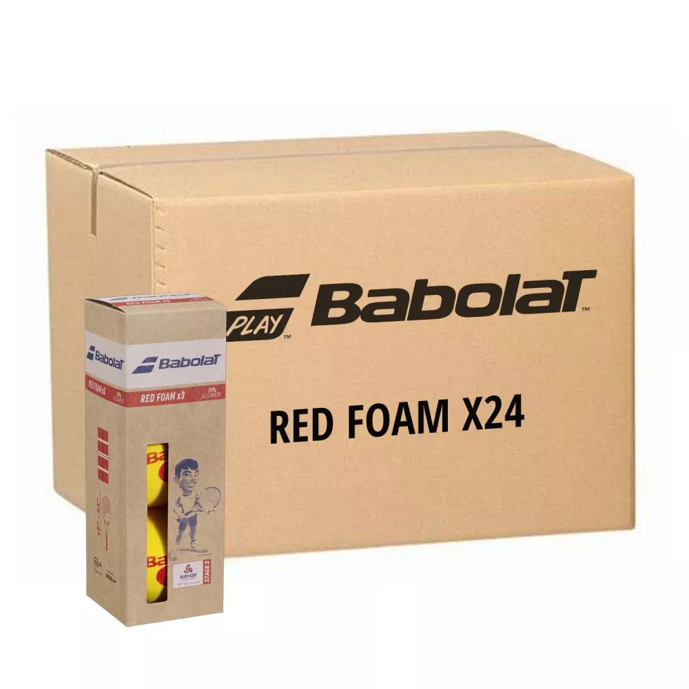 Babolat Red Foam Schaumstoffb&auml;lle Karton (24 Boxen &agrave; 3 B&auml;lle)