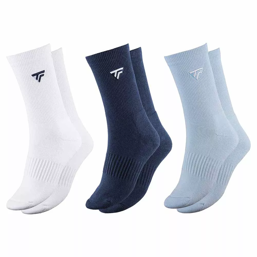 Tecnifibre Classic Socken Wei&szlig; / Marineblau / Himmelblau 3er-Pack