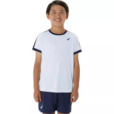Asics T-Shirt Jungen Wei&szlig; / Marineblau
