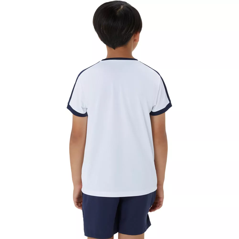 Asics T-Shirt Jungen Wei&szlig; / Marineblau