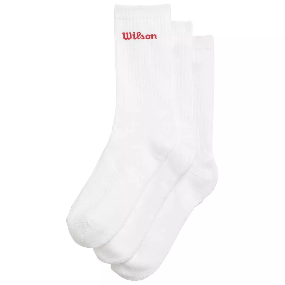 Wilson Crew Logo Tennissocken 3er-Pack Wei&szlig;