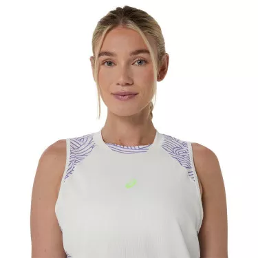 Asics Padel Court All Over Damen Tanktop Creme / Violett