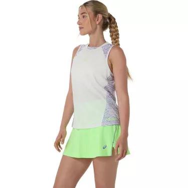 Asics Padel Court All Over Damen Tanktop Creme / Violett