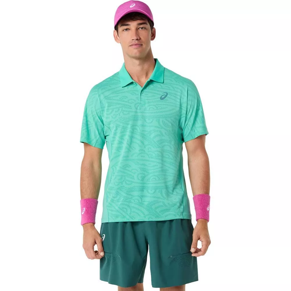 Asics Match Jacquard SS Poloshirt Gr&uuml;n