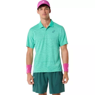 Asics Match Jacquard SS Poloshirt Gr&uuml;n