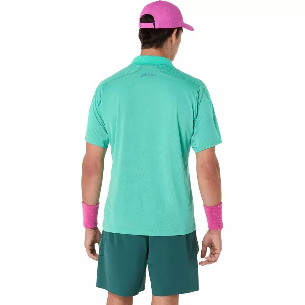 Asics Match Jacquard SS Poloshirt Gr&uuml;n