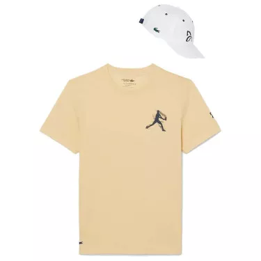 Lacoste Tennis x Novak Djokovic Set T-Shirt + Cap Gelb