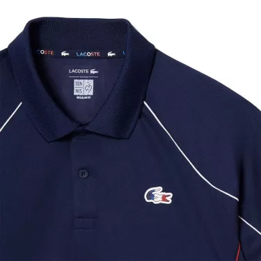 Lacoste Frankreich Tennis-Nationalteam Poloshirt Marineblau