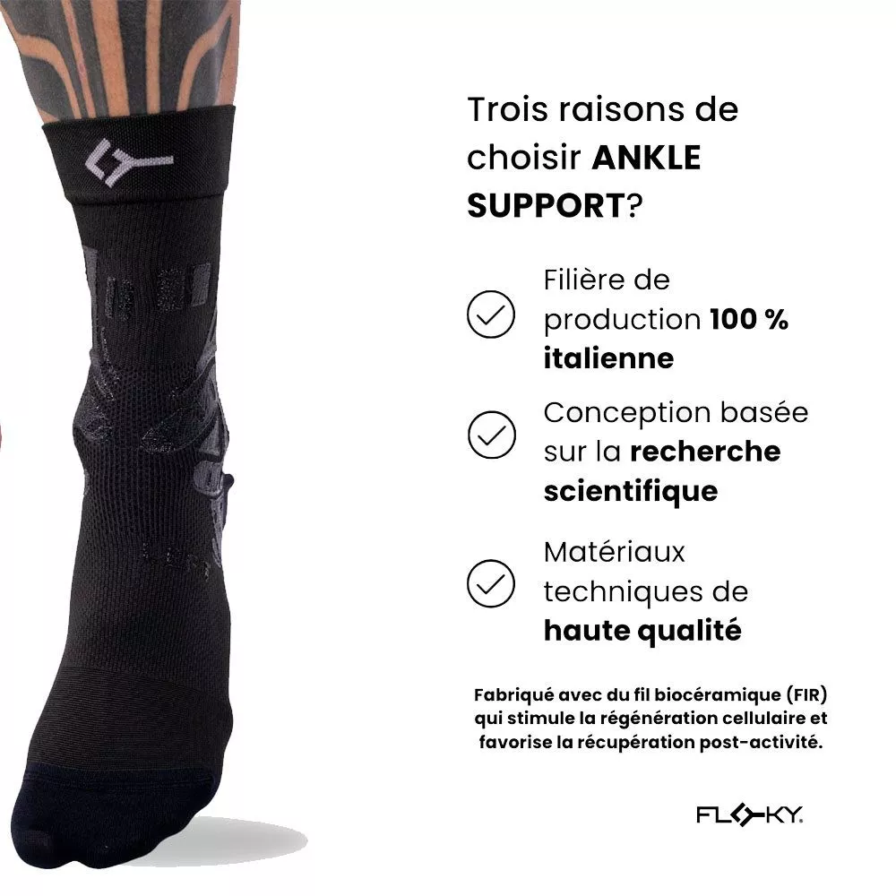 Floky Ankle Support Kn&ouml;chelbandage Rechts Schwarz