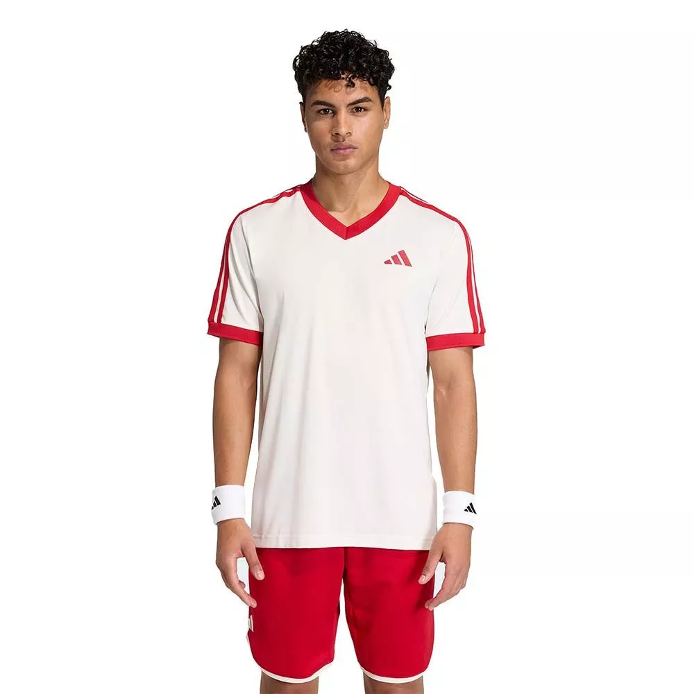 Adidas Tennis Classics T-Shirt Wei&szlig; / Rot
