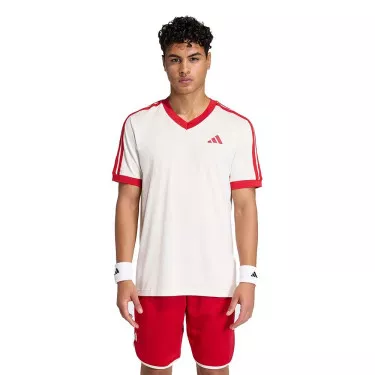 Adidas Tennis Classics T-Shirt Wei&szlig; / Rot