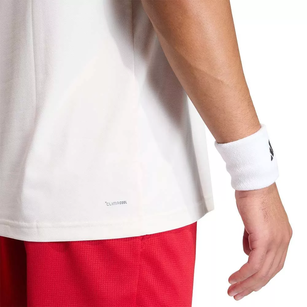 Adidas Tennis Classics T-Shirt Wei&szlig; / Rot