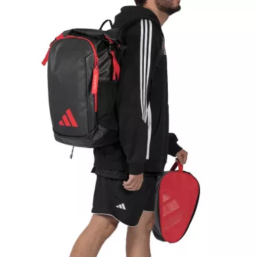 Adidas Multigame 2026 Padel-Rucksack Schwarz / Rot Ale Gal&aacute;n