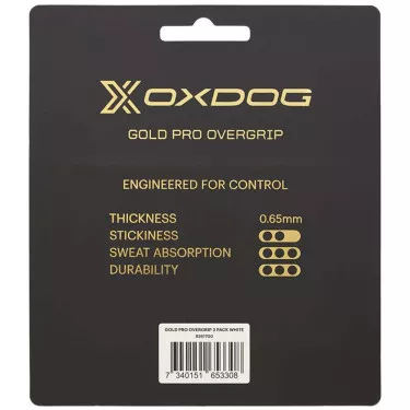 Oxdog Gold Pro Overgrip Wei&szlig; 3er-Pack