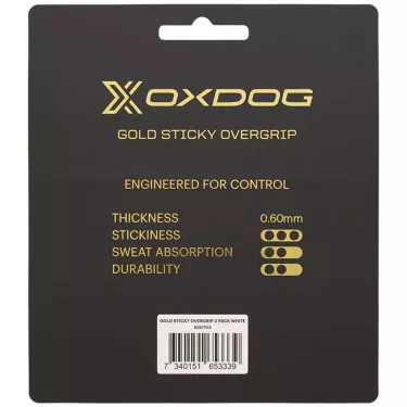 Oxdog Gold Sticky Overgrip Wei&szlig; 3er-Pack