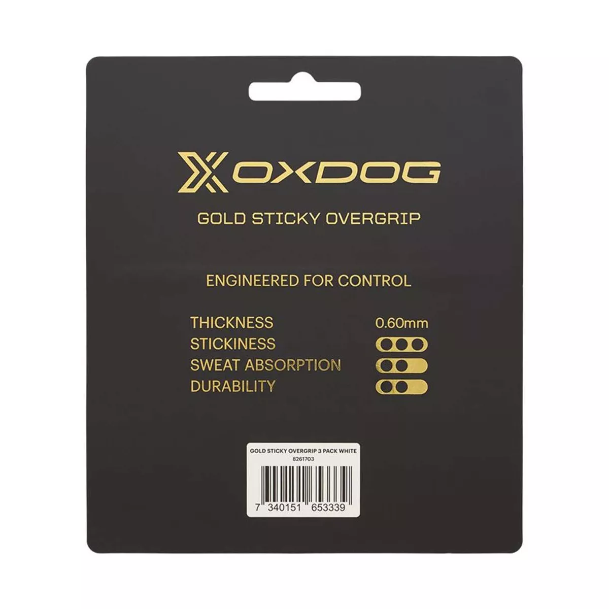 Oxdog Gold Sticky Overgrip Wei&szlig; 3er-Pack