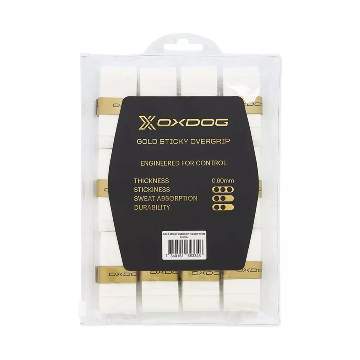Oxdog Gold Sticky Overgrip Wei&szlig; 12er-Pack