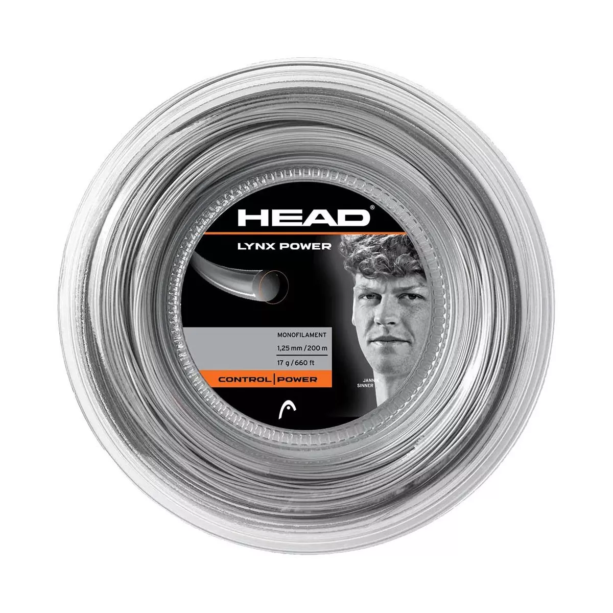 Head Lynx Power Saitenrolle Grau 200 m