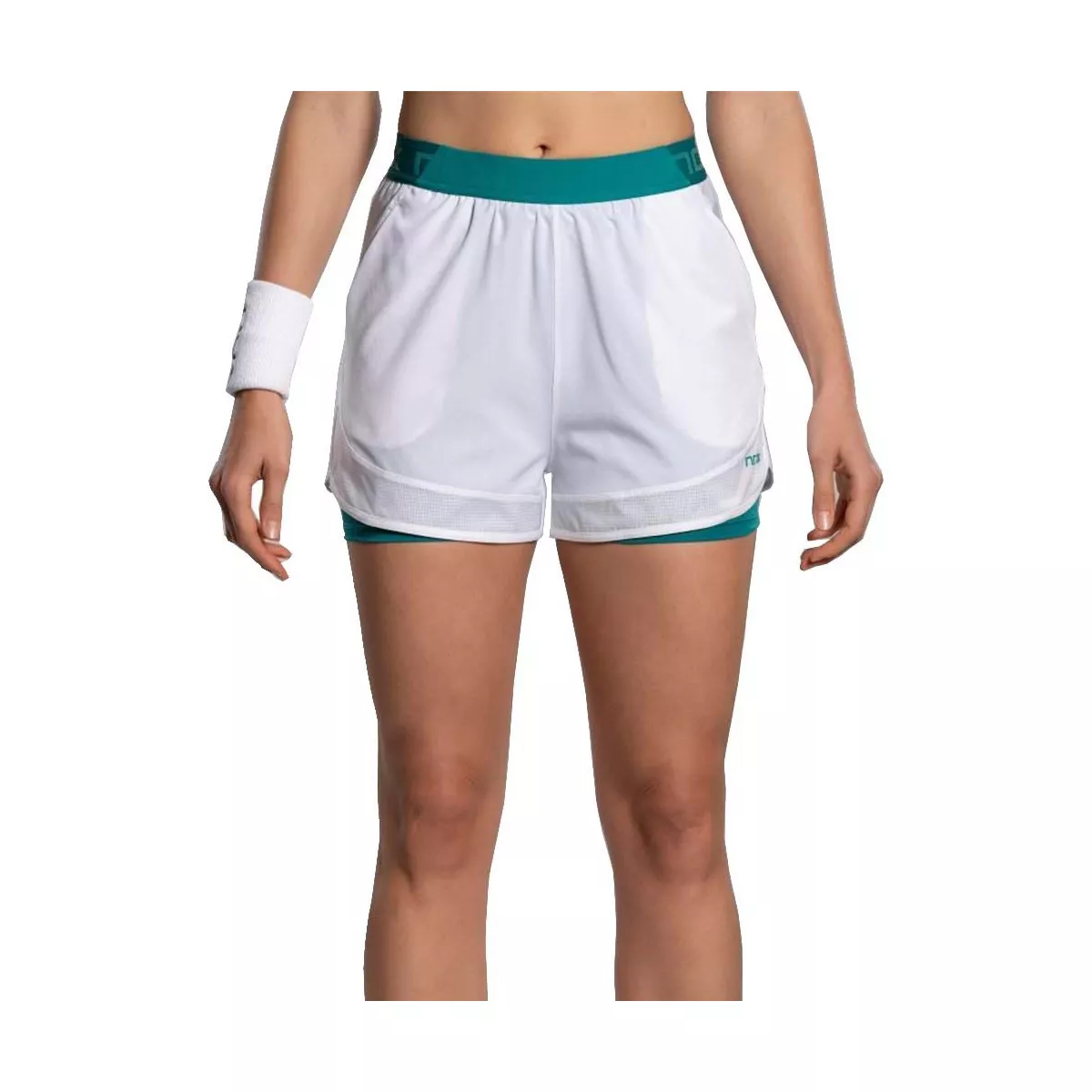 Nox Pro Padel Shorts Damen Wei&szlig; / Gr&uuml;n