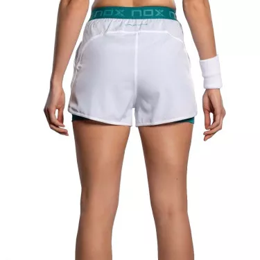 Nox Pro Padel Shorts Damen Wei&szlig; / Gr&uuml;n