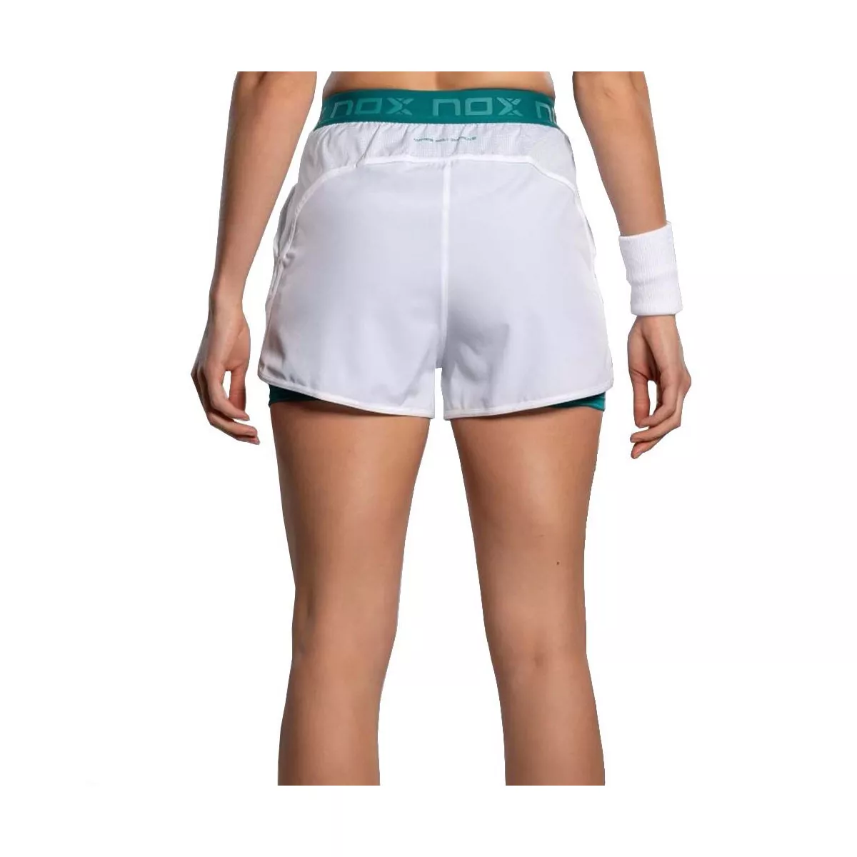 Nox Pro Padel Shorts Damen Wei&szlig; / Gr&uuml;n