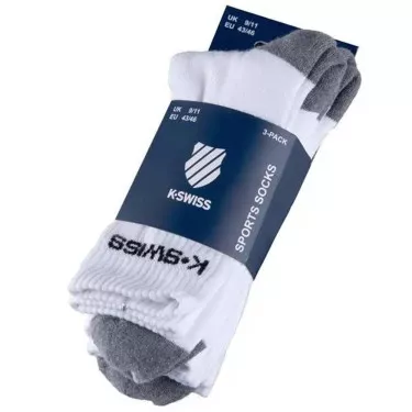 K-Swiss Sport Crew Socks Tennissocken 3er-Pack Wei&szlig; / Schwarz