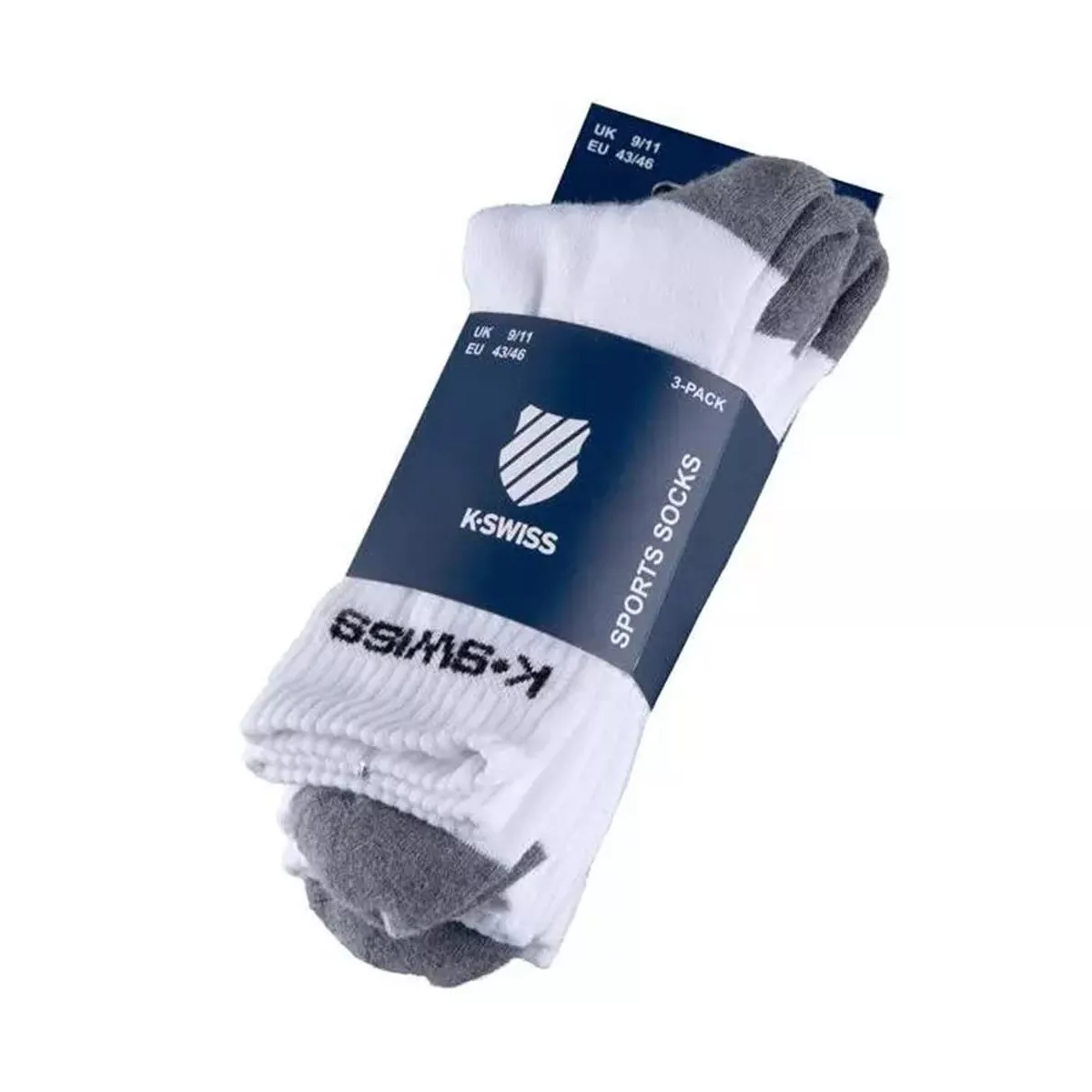 K-Swiss Sport Crew Socks Tennissocken 3er-Pack Wei&szlig; / Schwarz