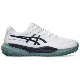 Asics Gel Resolution X GS Tennisschuhe Junior Sandplatz Wei&szlig; / Nachtblau