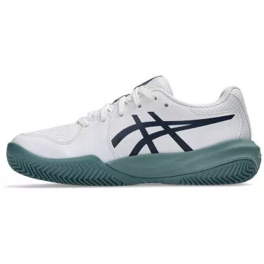 Asics Gel Resolution X GS Tennisschuhe Junior Sandplatz Wei&szlig; / Nachtblau