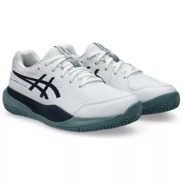 Asics Gel Resolution X GS Tennisschuhe Junior Sandplatz Wei&szlig; / Nachtblau