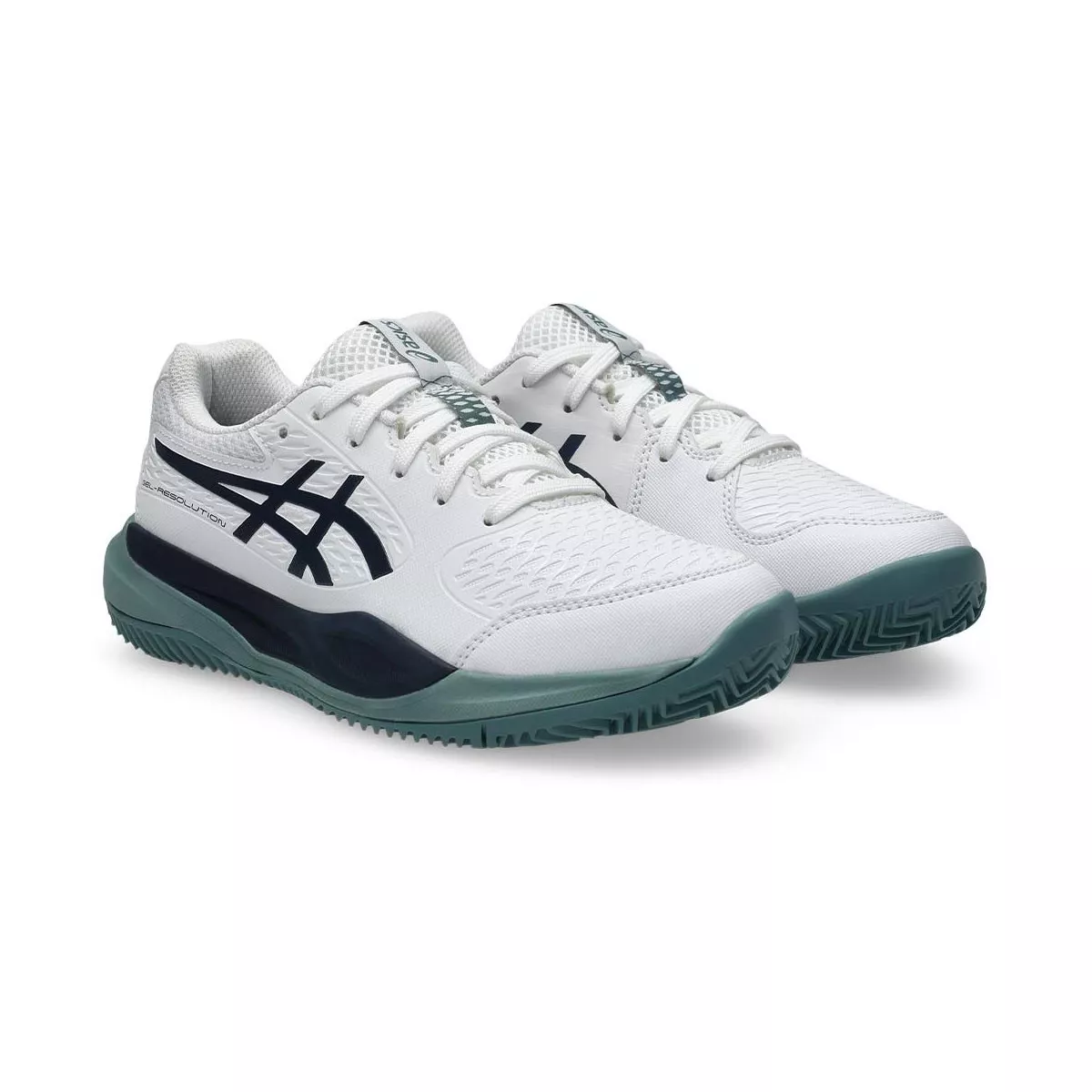 Asics Gel Resolution X GS Tennisschuhe Junior Sandplatz Wei&szlig; / Nachtblau