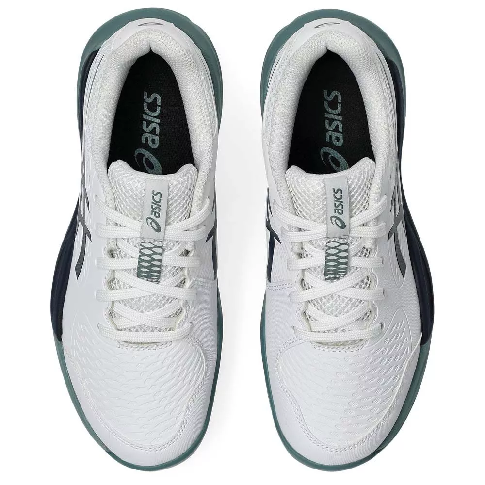 Asics Gel Resolution X GS Tennisschuhe Junior Sandplatz Wei&szlig; / Nachtblau